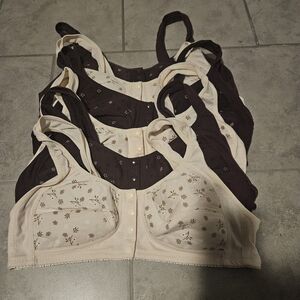 Set of Floral and Solid Bras